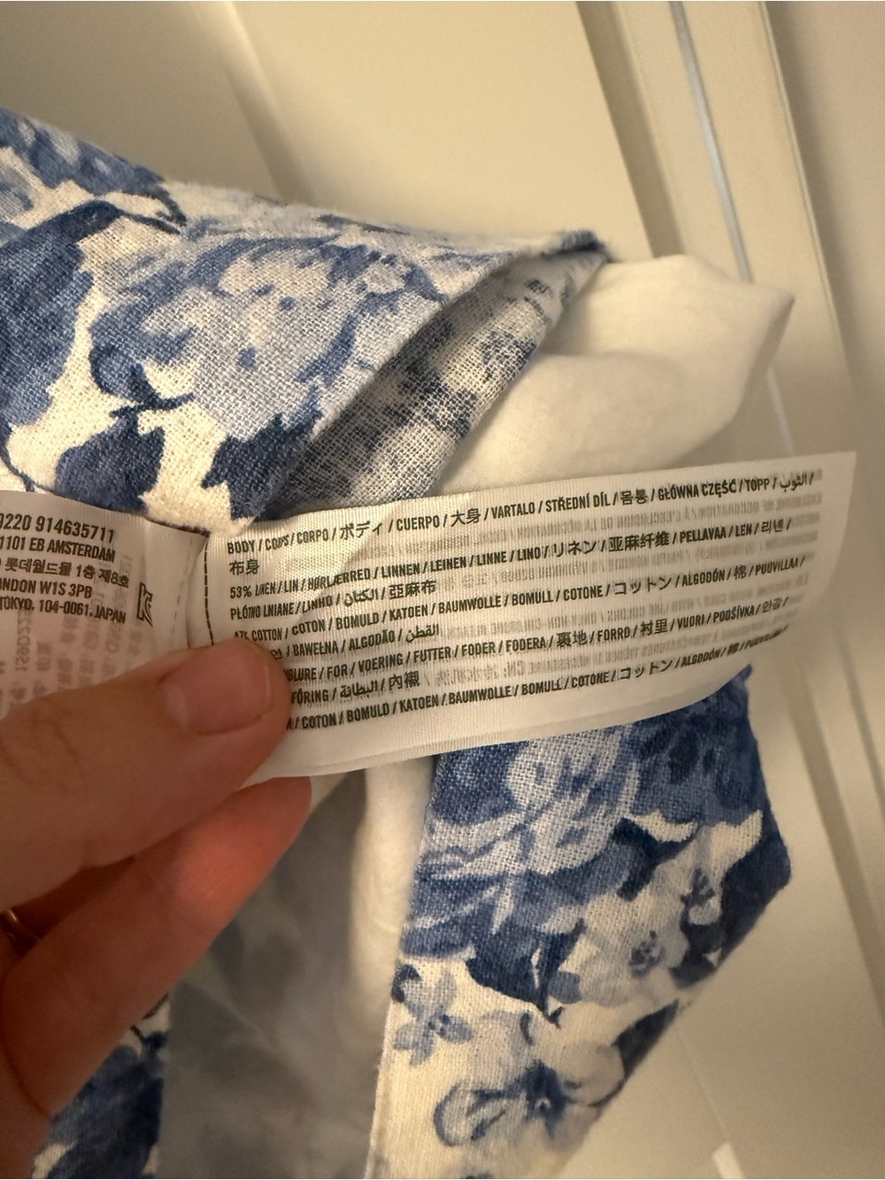 Abercrombie & Fitch Blue White Floral Square-Neck Mini Dress - Picture 8 of 9